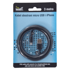 1 thumbnail image for MEANIT USB kabl sa micro USB i iPhone priključkom 3m