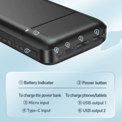 4 thumbnail image for REMAX Back up baterija Lango RPP-166 2USB 20000mAh crna