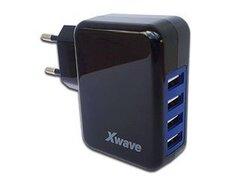 Slike XWAVE USB Brzi zidni punjač za mobilne, tablete,  H44 Quad 4 x USB 4A/3,1A/2,1A/1A crni