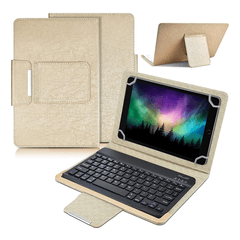 0 thumbnail image for Futrola sa Bluetooth Tastaturom Leather za Tablet 10" Univerzalna zlatna