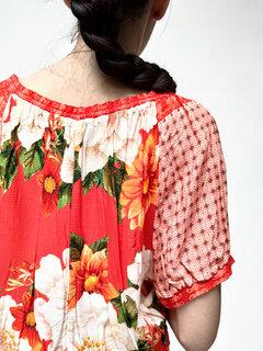 4 thumbnail image for ORANGE Ženska letnja bluza sa cvetnim dezenom crvena