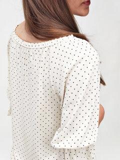 3 thumbnail image for ORANGE Ženska viskozna bluza na tufnice belo-crna
