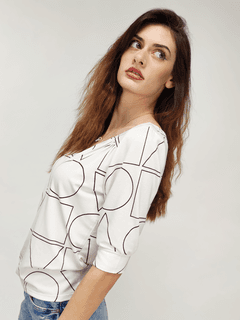 1 thumbnail image for ORANGE Ženska bluza sa geometrijskim motivima bela