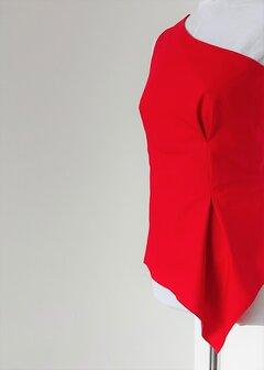 0 thumbnail image for PAMUKLIK Ženska asimetrična bluza na jedno rame sa otvorenom faltom STELLA crvena