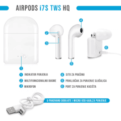3 thumbnail image for Bluetooth slušalice Airpods i7s TWS HQ crvene