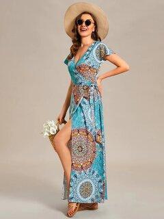 3 thumbnail image for RIO Jednodelna letnja cvetna haljina plava