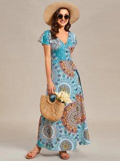 2 thumbnail image for RIO Jednodelna letnja cvetna haljina plava