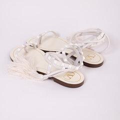 Slike VALENTINO Ženske ravne sandale sa resama bele