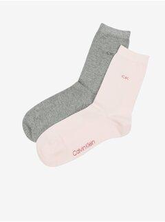 CALVIN KLEIN UNDERWEAR Ženske čarape 2/1 roze-sive