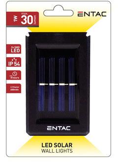 2 thumbnail image for ENTAC Solarna zidna lampa sa dvostrukim osvetljenjem 1W crna