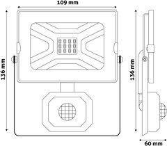 1 thumbnail image for AVIDE Reflektor sa senzorom Slim PIR LED SMD 6K 10W crni