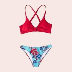 Slike CUPSHE Ženski dvodelni kupaći kostim crveni