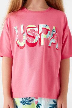 3 thumbnail image for U.S. POLO ASSN. Komplet šorc i majica za devojčice US1413-G roze