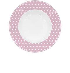 ISABELLE ROSE Porcelanski duboki tanjir Polka 22 cm roze