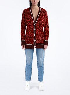 Slike QU STYLE Ženski džemper crveno-crni