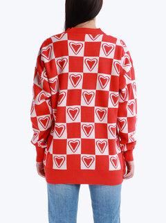 Slike QU STYLE Ženski džemper crveno-beli