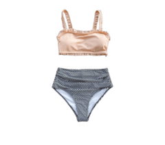 CUPSHE Ženski dvodelni kupaći kostim D2 roze-sivi