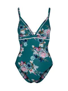 CUPSHE Ženski jednodelni kupaći kostim sa cvetnim dezenom J16 tamnozeleni
