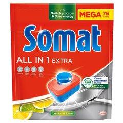 1 thumbnail image for SOMAT Set za pranje sudova, Tablete za pranje sudova, osveživač i kapsule za čišćenje mašine , 76 tableta, 60 pranja osveživačem