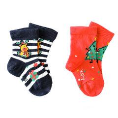 1 thumbnail image for KOLY SOCKS Set novogodišnjih čarapa za bebe 2/1 crveno-teget