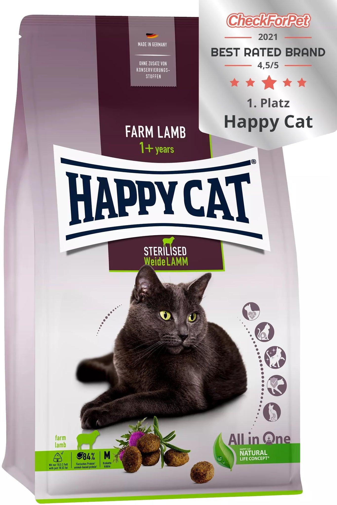 HAPPY CAT Sterilised Adult Lamb Lako svarljiva hrana za sterilisane mačke, 10kg