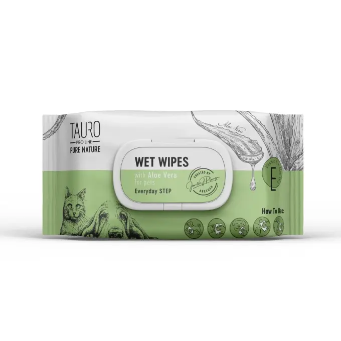 TAURO PRO LINE Vlažne maramice za pse i mačke Aloe Vera, 40 komada