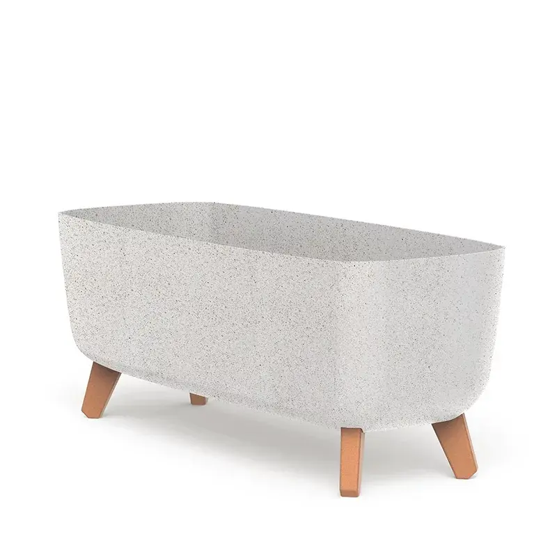 Gracia Dekorativna saksija Case Eco Wood L600W , Bela