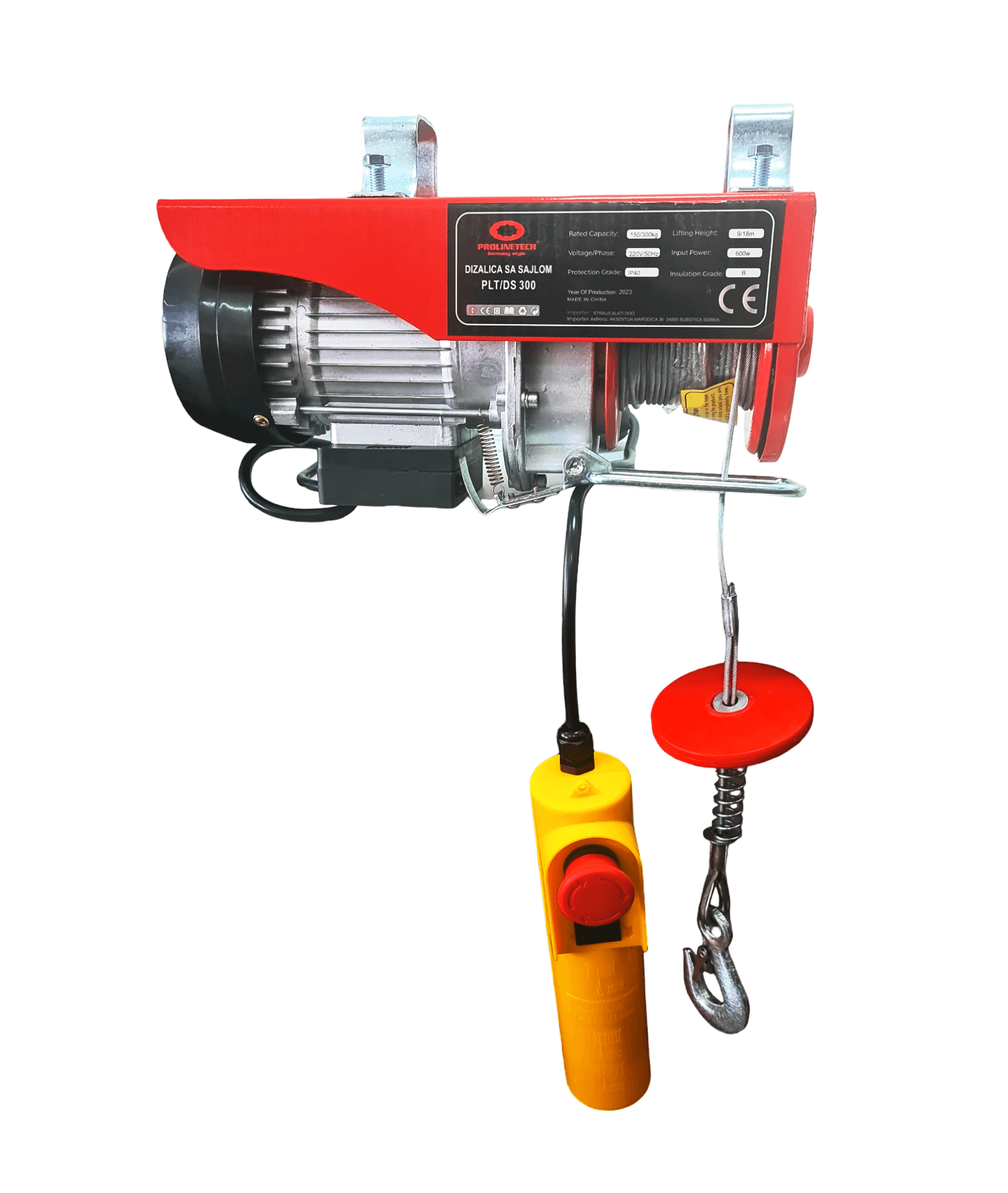 PROLINETECH Dizalica sa sajlom PLT/DS300, 150/300kg, 220V, 600W