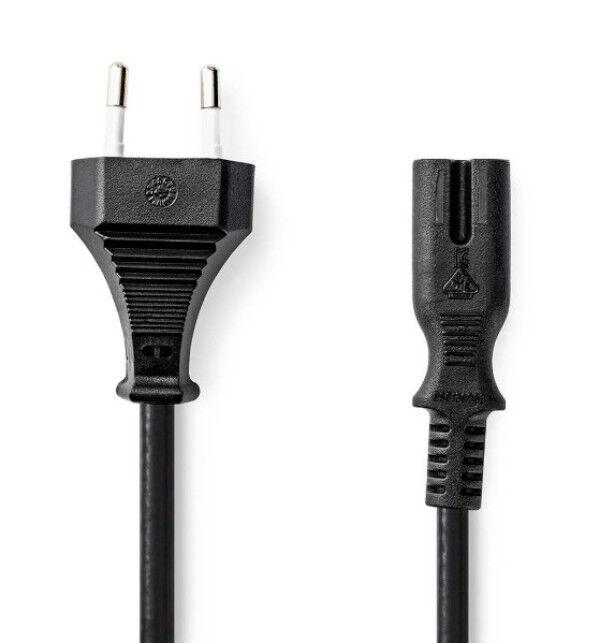 Nedis Kabl za napajanje CEGL11040BK30, Euro muški, IEC-320-C7, Niklovani, 3m detelina kabl
