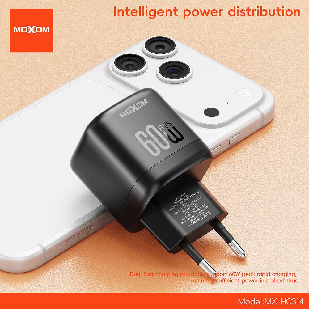 Galaxy Code Kućni punjač MX-HC314, Type-C na Type-C, PD, 40W, 60W, Crni