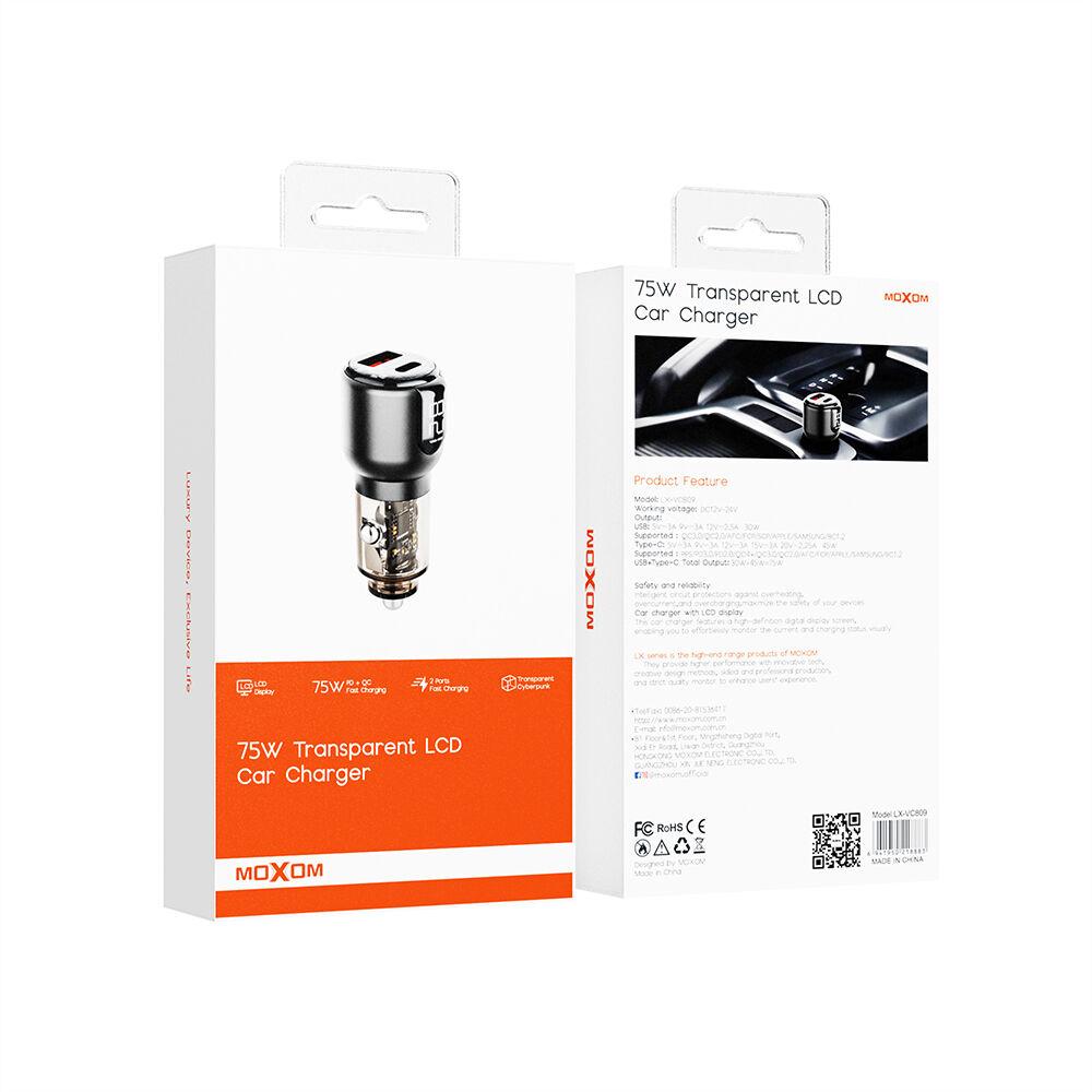Galaxy Code Auto punjač LX-VC809, PD, QC, 75W, Crni
