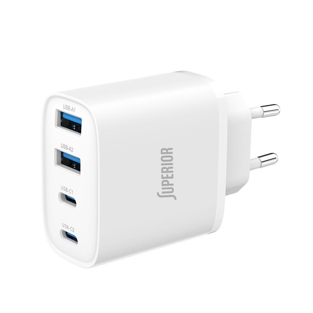 Galaxy Code Kućište punjača SU-4001AACC, 40W, GaN, Fast PD, USB, Belo