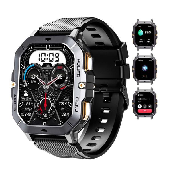 Oukitel Smart sat BT101 Military, 410mAh, Heart rate, SpO2, Blood Pressure, Accelerometer, eSIM, Crni