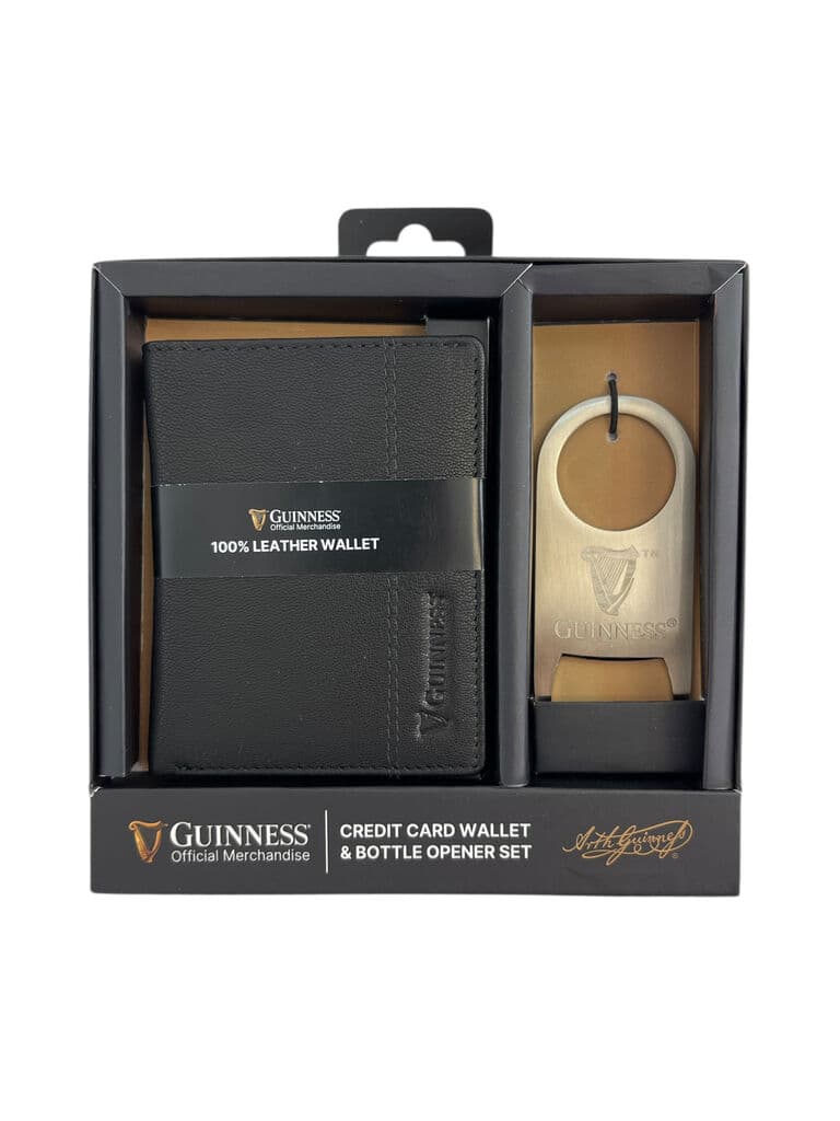 Guinness Muški set kožni novčanik i otvarač za flaše JBGNGS05 , Crni