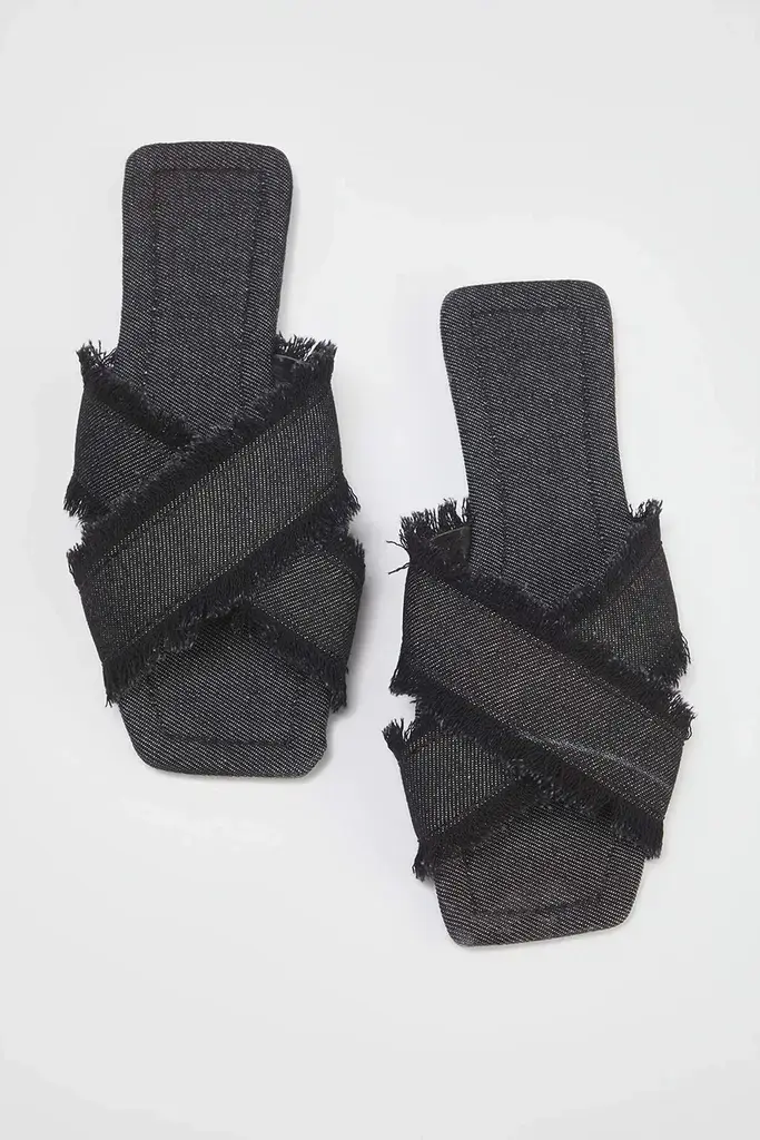 Trendyol Shoes Ženske papuče Takss25Te00043, Crne