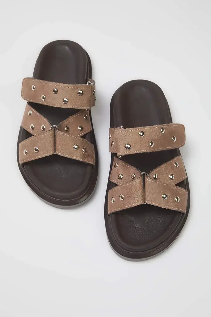 Trendyol Shoes Ženske papuče Takss25Te00036, Bež