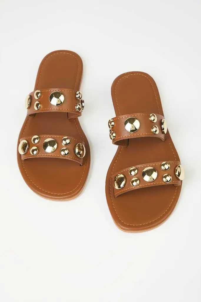 Trendyol Shoes Ženske papuče Takss25Te00058, Smeđe