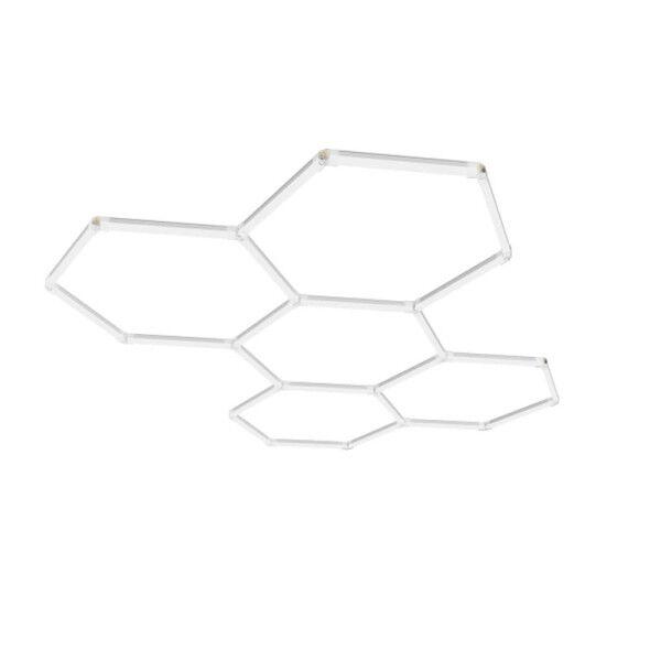 XLED Šestougaona LED plafonjera, 5 glava, 225W, 6500K, 100-110 lm/W, 245x166cm