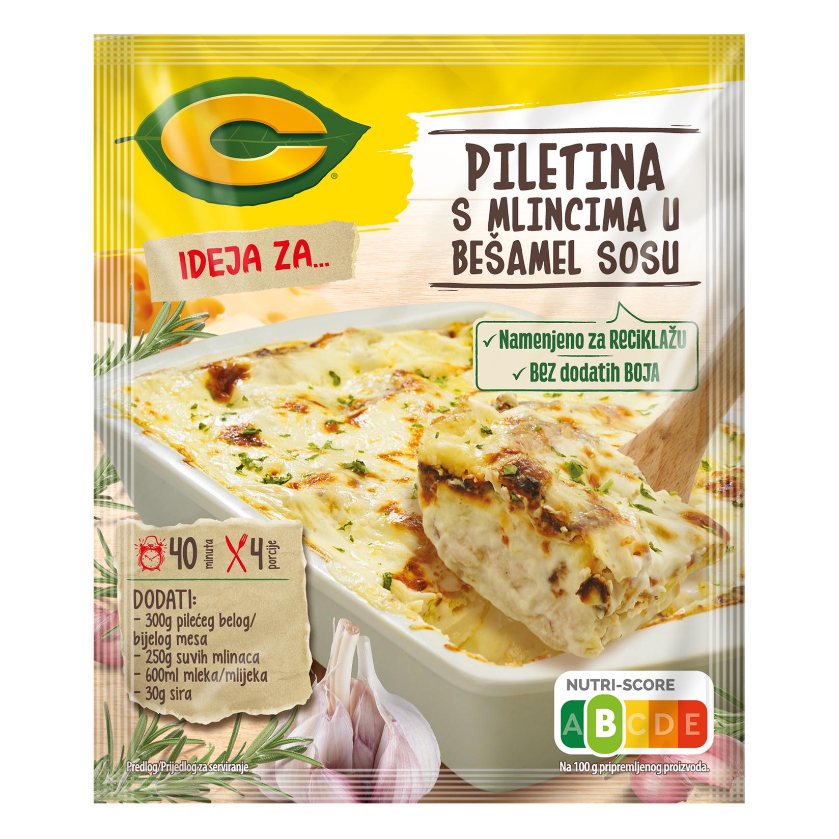 C Ideja za Piletinu sa mlincima u bešamel sosu, 35g