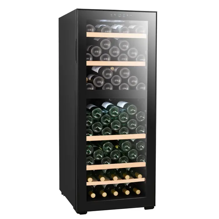 Climadiff Vinska vitrina za 108 boca CEPAGE108DZ, Dvotemperaturna, Crna
