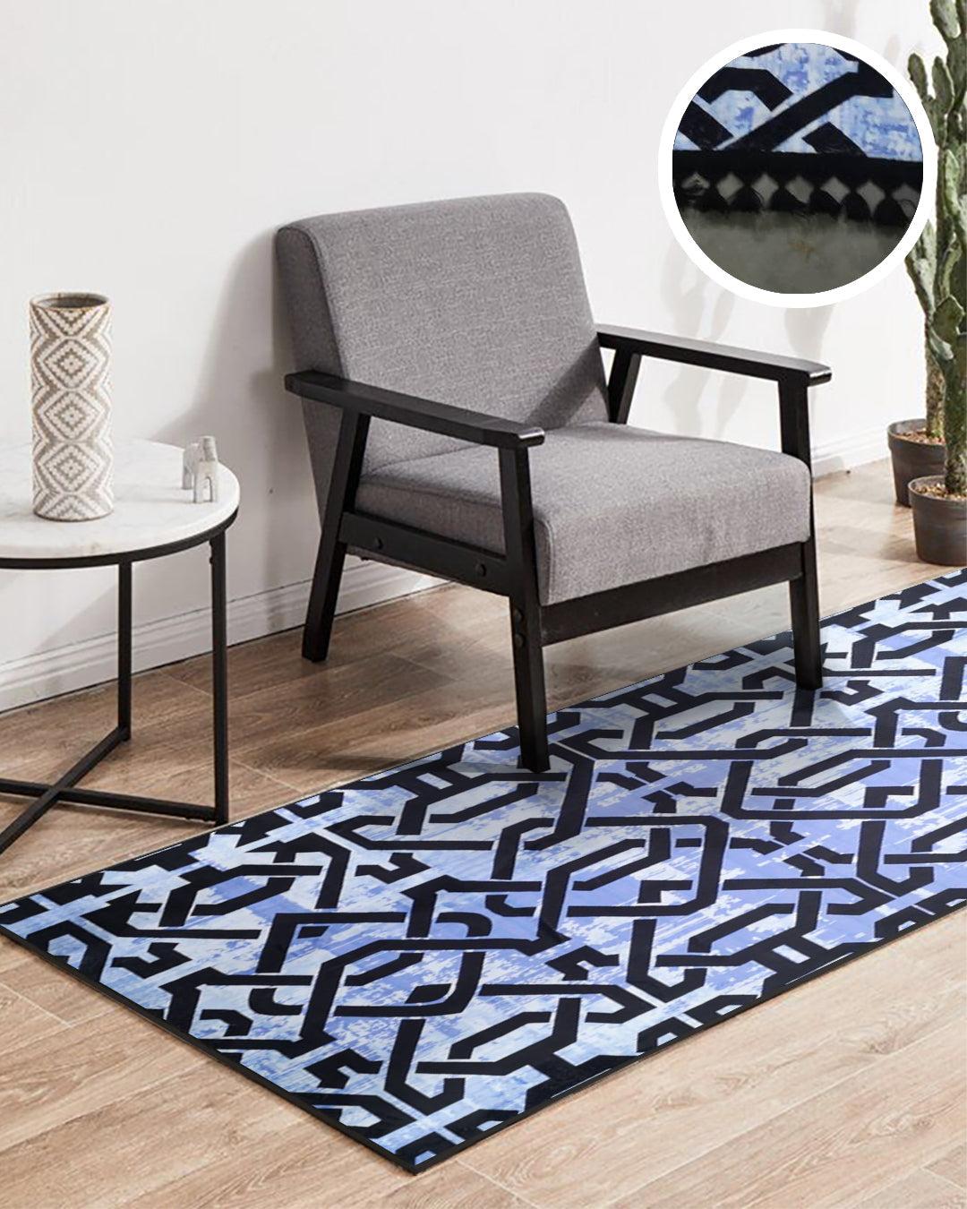 ARMONIA Tepih staza sa resama 80cm x 200cm Ornament plava