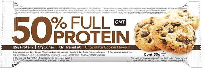 Qnt Proteinska čokoladica Full, Cookie, 50g