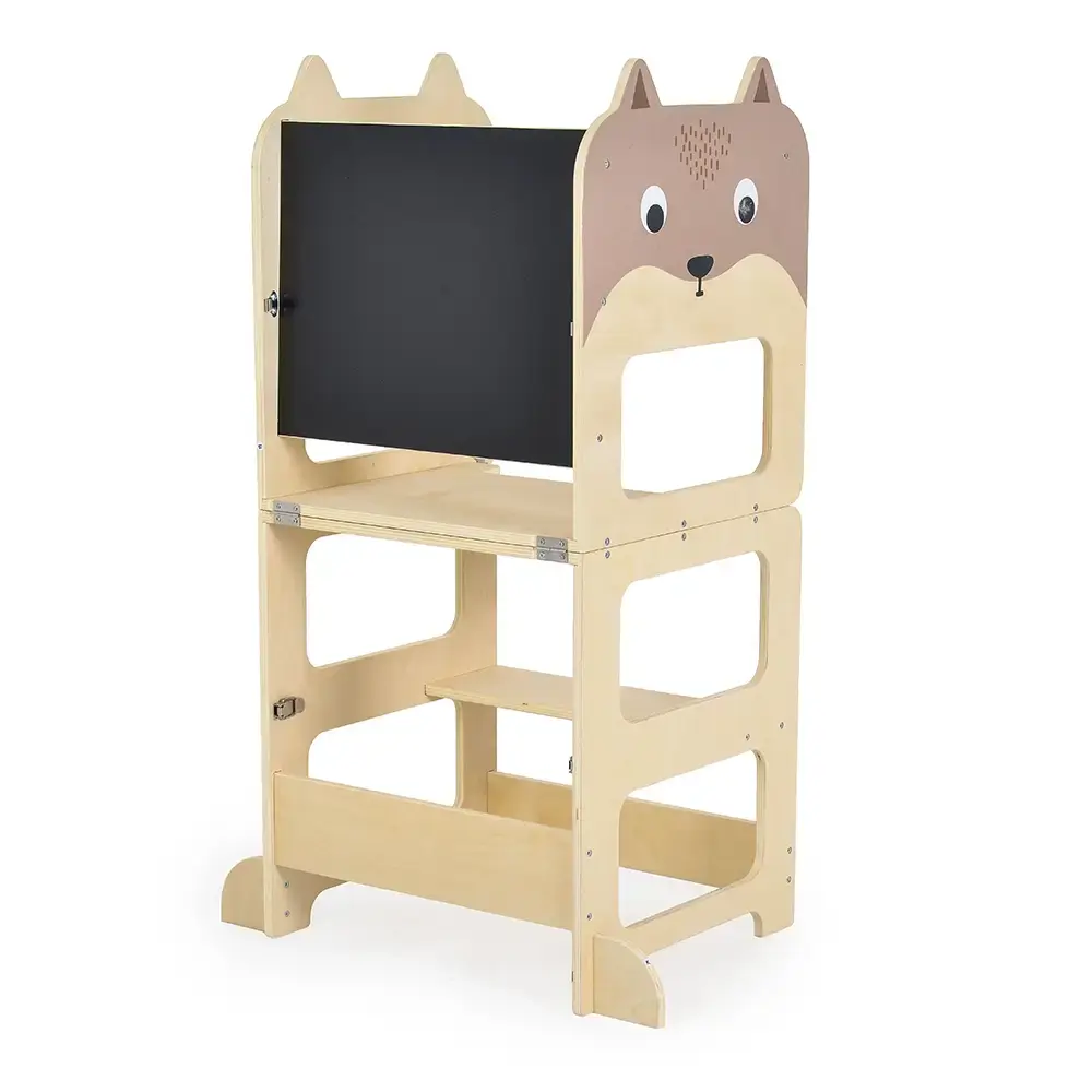 Moni Toys Drveni toranj Montesori, 3u1, Bež