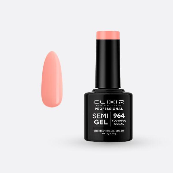 Elixir Gel lak Semi 964, Youthfull Coral, 8ml