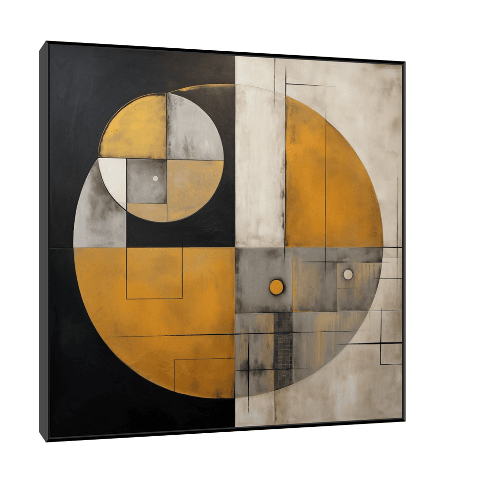 Canvas Slika na platnu Forma kruga, Sa ramom, 30 x 30 cm, Crni