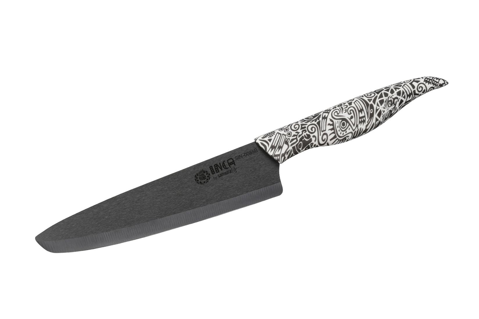 SAMURA Nož Šef kuhinje Inca, 187mm, Sa crnim cirkonima, Keramičko sečivo