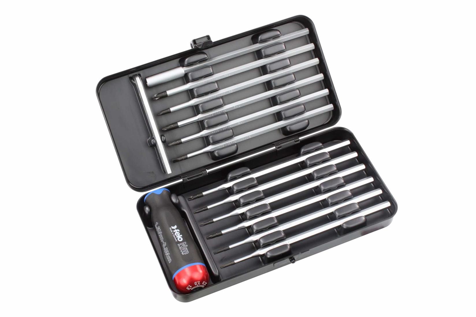 Felo Set Nm-Box sa moment šrafciger 1,5-3 Nm, Nastavci SL PH PZ TORX PH/SL PZ/SL, 12 komada