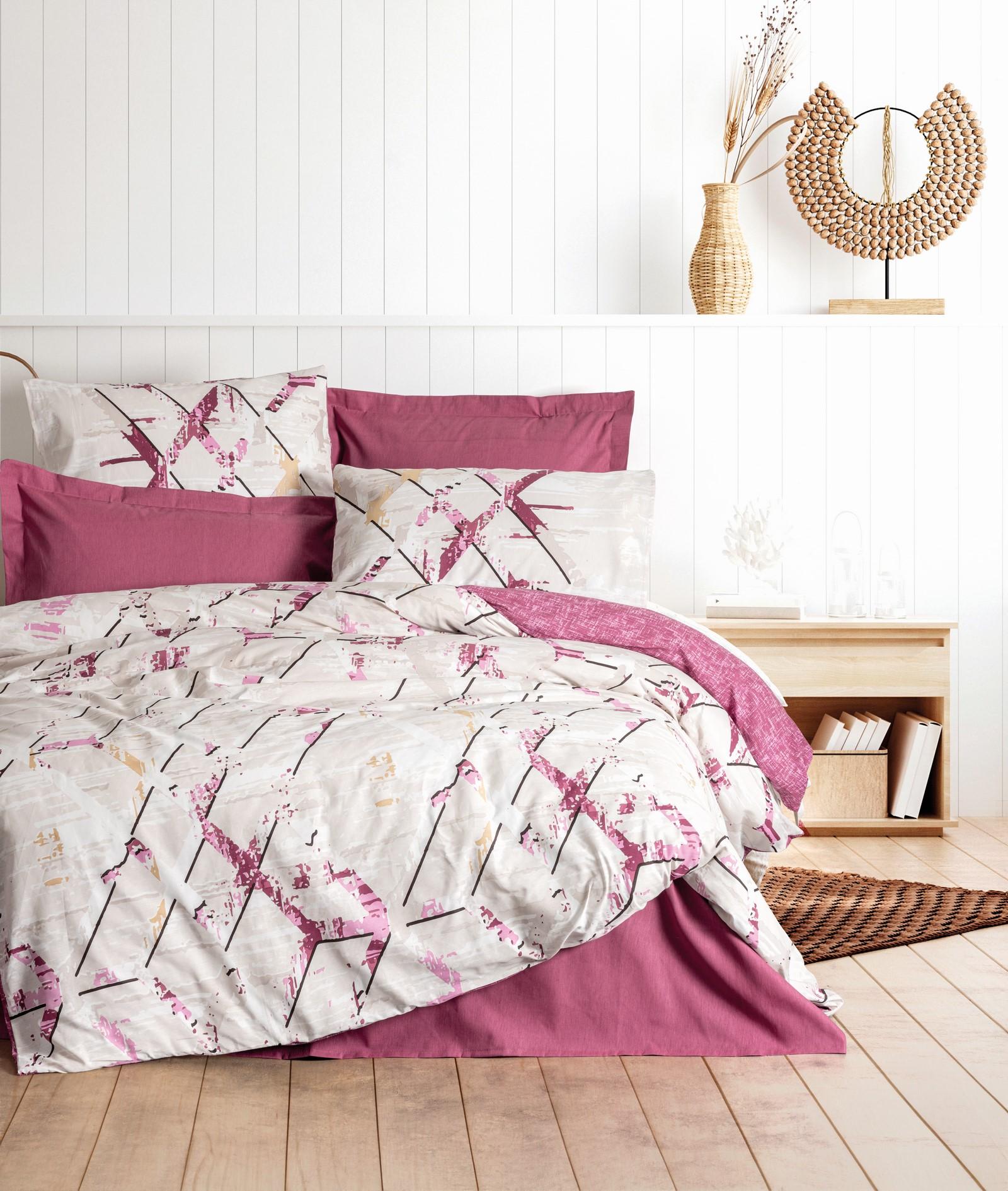 COTTON BOX Set posteljine Mode Line Renata, Double, 240x260 cm, Belo-roze