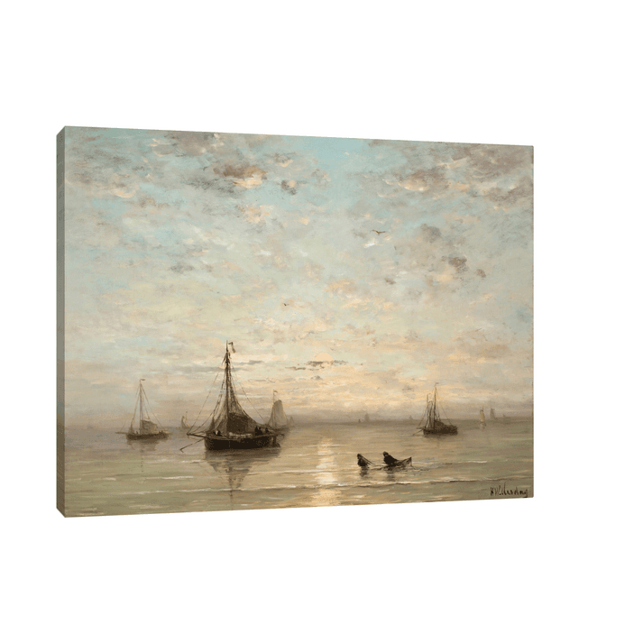 Canvas Slika na platnu Fishing Boats At Sunset, Hendrik Willem Mesdag, Bez rama, 40 x 30 cm