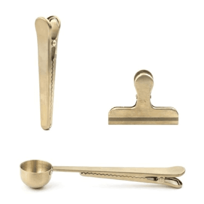 Kikkerland Set štipaljki, 3 komada, Bakarni